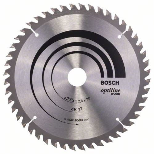 Pânză de ferăstrău BOSCH Optiline Wood 235 x 30/25 x 2,8 mm, 48 2608640727