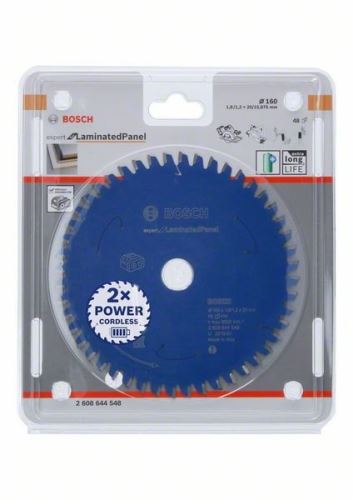 BOSCH Pânză de ferăstrău pentru ferăstrău cu acumulator; Expert pentru panou laminat 160x20x1,8/1,2x48T 2608644548