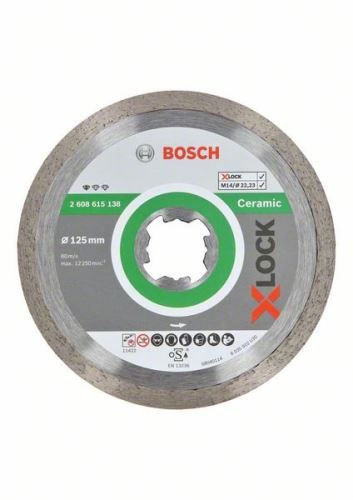 Disc de tăiere cu diamant BOSCH X-LOCK Standard pentru sistem ceramic 125 x 22,23 x 1,6 x 7 mm 2608615138