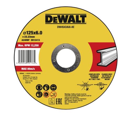 DeWALT Disc de tăiere pentru metal 125 x 22,23 x 6 mm DW4543AIA