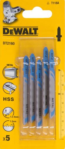 Pânză de ferăstrău DeWALT HSS, pentru metal subțire, 76 mm (5 buc) DT2160