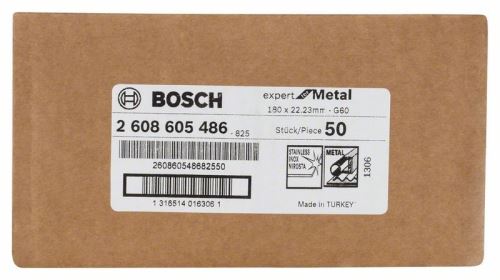 Disc de șlefuit din fibre BOSCH R444, Expert pentru Metal D = 180 mm; G = 60 2608605486