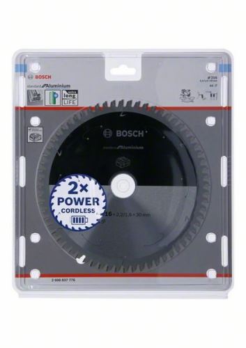 BOSCH Pânză de ferăstrău pentru ferăstrău cu acumulator; Standard pentru aluminiu 216x30x2,2/1,6x64T 2608837776