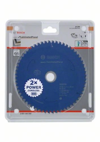 BOSCH Pânză de ferăstrău pentru ferăstrău cu acumulator; Expert pentru panou laminat 190x30x2,1/1,4x60T 2608644550