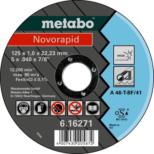 METABO Disc de tăiere Novorapid Inox 125x1,0x22,23 616271000