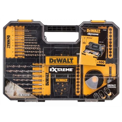 Accesorii DeWALT / Set de biți; capete de burghiu; coroane / (100 buc) DT70620T