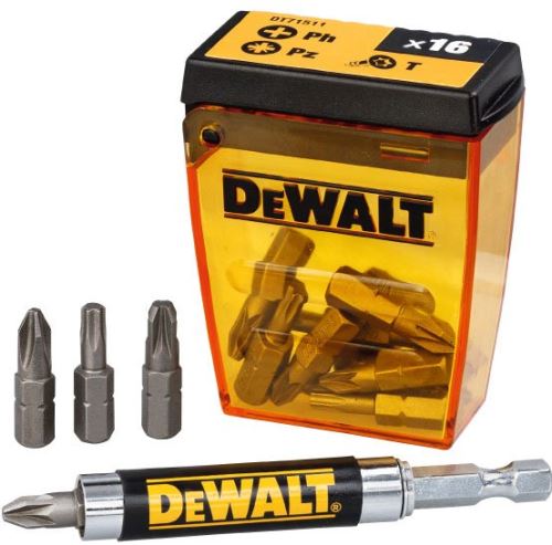 Set de biți DeWALT (16 buc), ghidaj magnetic DT71511