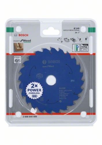 BOSCH Pânză de ferăstrău pentru ferăstrău cu acumulator; Expert pentru lemn 140x20x1,8/1,3x24T 2608644499