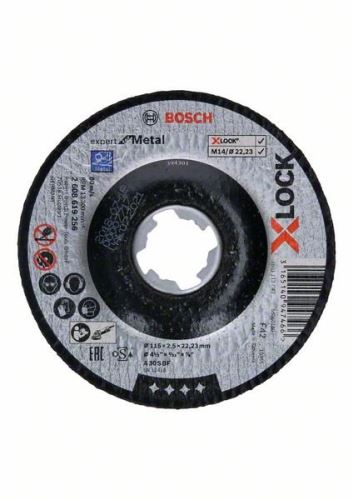 BOSCH X-LOCK Disc de tăiere spart Expert pentru sistem Metal 115×2,5×22,23 A 30 S BF, 115 mm, 2,5 mm 2608619256