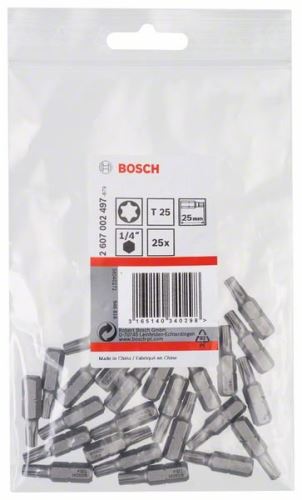 BOSCH Bit de șurubelniță extra dur Extra-Hart T25, 25 mm (25 buc) 2607002497