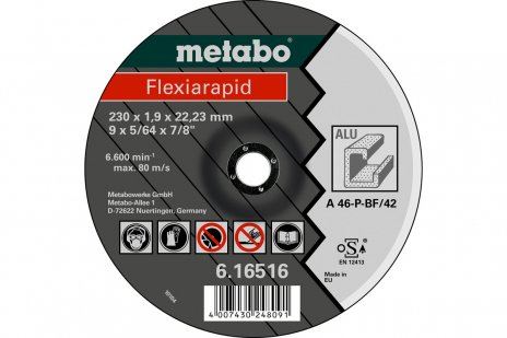 METABO Disc abraziv Flexiarapid 125 x 1,0 x 22,23 mm, ALUMINIU, TF 41 - 616513000 616513000