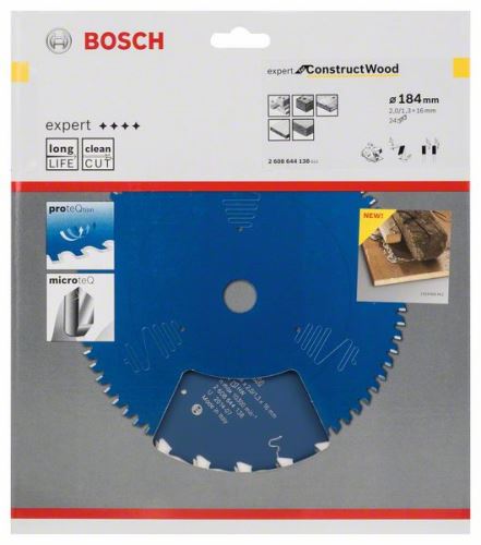 Pânză de ferăstrău BOSCH Expert for Construct Wood 184 x 16 x 2,0 mm, 24 2608644138