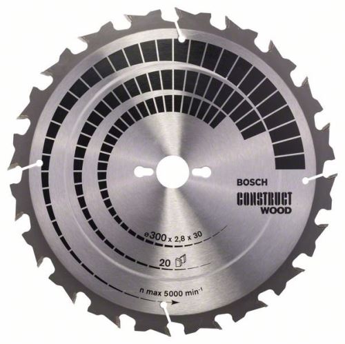 Pânză de ferăstrău BOSCH Construct Wood 300 x 30 x 2,8 mm; 20 2608640700