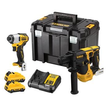 Set de scule compacte cu baterie DeWALT 12V, 2x baterii, TSTAK DCK2104L2T