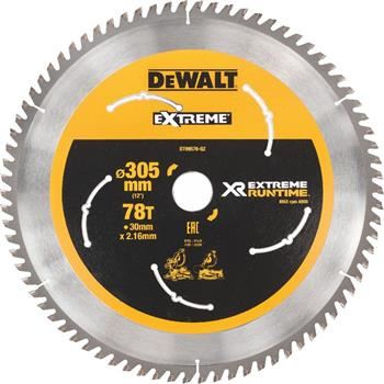 Pânză de ferăstrău DeWALT (ideală pentru ferăstrău FLEXVOLT), 305 x 30 mm, 78 dinți DT99576