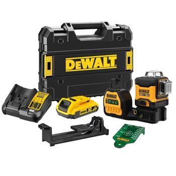 Set DeWALT DCD701 burghiu șurubelniță + DCE089 Cross laser verde 12V 2.0 Ah Li-Ion în carcasă TSTAK DCK212D2T