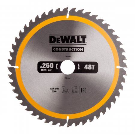 Pânză de ferăstrău DeWALT 250 x 30 mm, 48 dinți DT1957