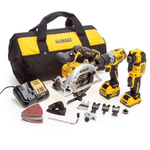 Kit de 3 piese Dewalt 12V XR fără perii (1 x 2Ah x 1 x 5Ah baterie) în geantă de transport DCK318P1D1