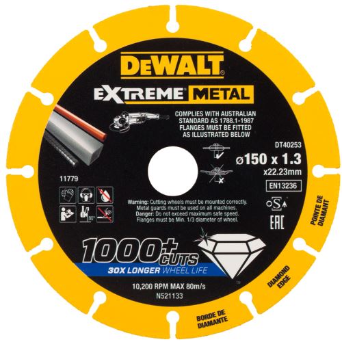 DeWALT Disc diamantat EXTREME METAL 150 x 1,3 mm DT40253