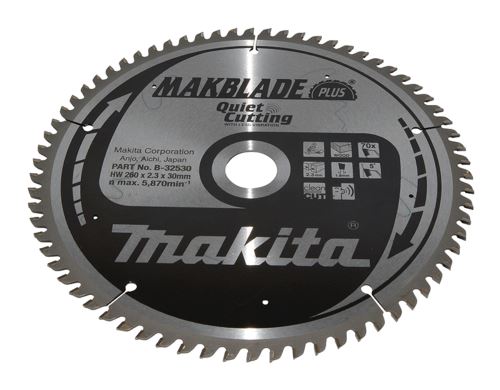 Pânză de ferăstrău pentru lemn MAKITA MAKBLADEplus 260x2,3x30 mm 70 dinți B-32530