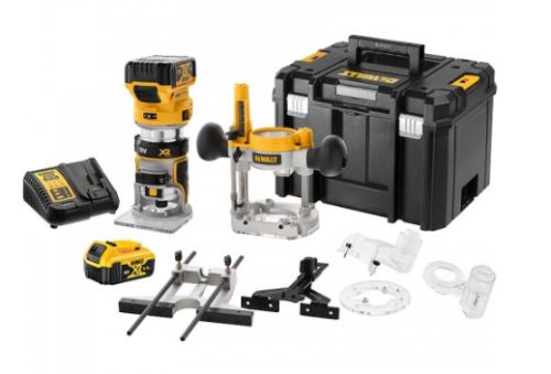 Mașină de frezat combinată fără fir DeWALT 18V 2x5.0Ah DCW604P2