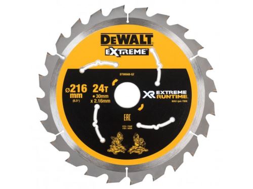 Pânză de ferăstrău DeWALT (ideal pentru ferăstraie FLEXVOLT) 216 x 30 mm, 24 dinți DT99568