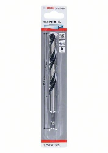 Burghiu BOSCH pentru metal HSS PointTeQ HEX cu tijă în 6 puncte; 12,0 mm (5 buc) 2608577539