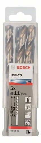 Burghie BOSCH pentru metal HSS-Co, DIN 338 11 x 94 x 142 mm (5 buc) 2608585901