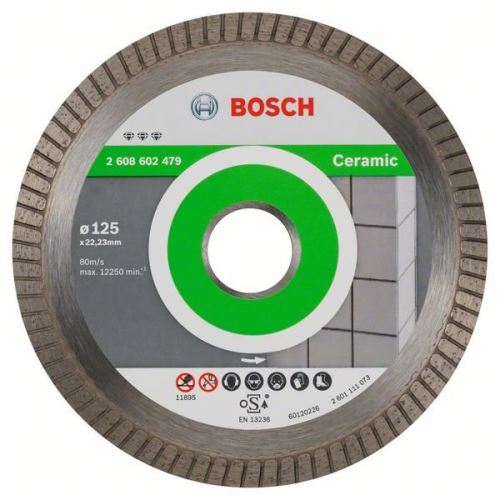 Disc de tăiere cu diamant BOSCH Best for Ceramic Extra-Clean Turbo 125 x 22,23 x 1,4 x 7 mm 2608602479