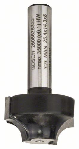 BOSCH Freză de profil E 8 mm, R1 6,3 mm, D 25,4 mm, L 14 mm, G 46 mm 2608628355