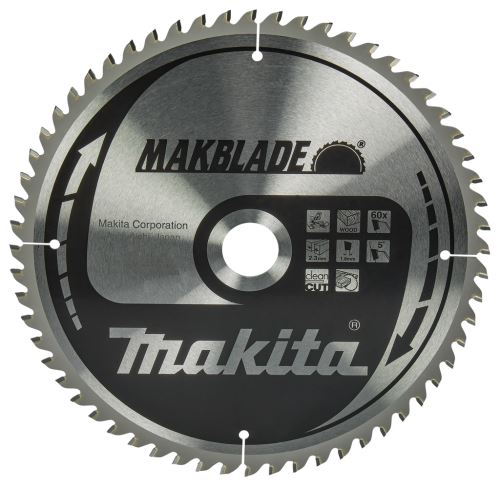 Pânză de ferăstrău pentru lemn MAKITA MAKBLADE 260x2,3x30 mm 60 dinți B-32801