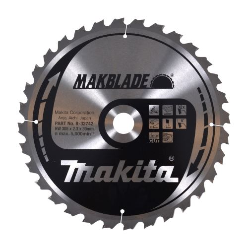 Pânză de ferăstrău pentru lemn MAKITA MAKBLADE 305x2,3x30 mm 32 dinți B-32742