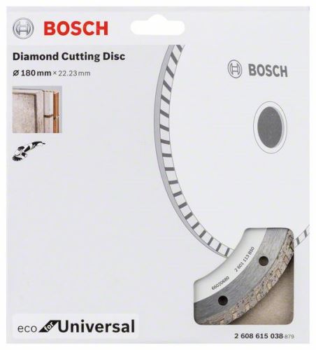 Disc de tăiere cu diamant BOSCH ECO pentru universal 180x22,23x2,6x7 2608615038