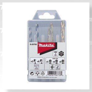 MAKITA set de burghie metal/lemn 5;6;8/5;6 mm, tijă HEX 1/4", 5 buc D-20769