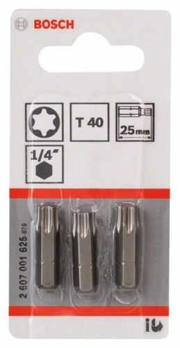 BOSCH Bit de șurubelniță extra dur Extra-Hart T40, 25 mm (3 buc) 2607001625