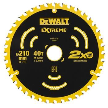 Pânză de ferăstrău DeWALT (pentru DWE7485, DT20433) 210 x 30 mm, 40 dinți, ATB 7° DT20433