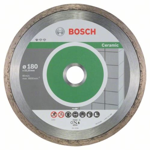 Disc de tăiere cu diamant BOSCH Standard pentru ceramică 180 x 22,23 x 1,6 x 7 mm (10 buc) 2608603233