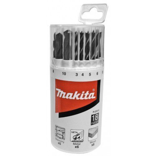 Set de burghie MAKITA pentru metal/lemn/zidarie 3-10 mm (1 fiecare), 18 buc P-23818