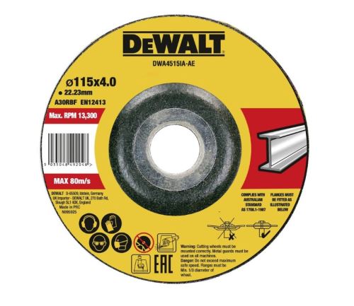 Disc de tăiere metal DeWALT 115 x 4 x 22,23 mm DWA4515IA