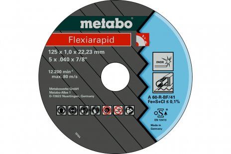 METABO Disc abraziv Flexiarapid 105 x 1,6 x 16,0 INOX, TF 41 616180000