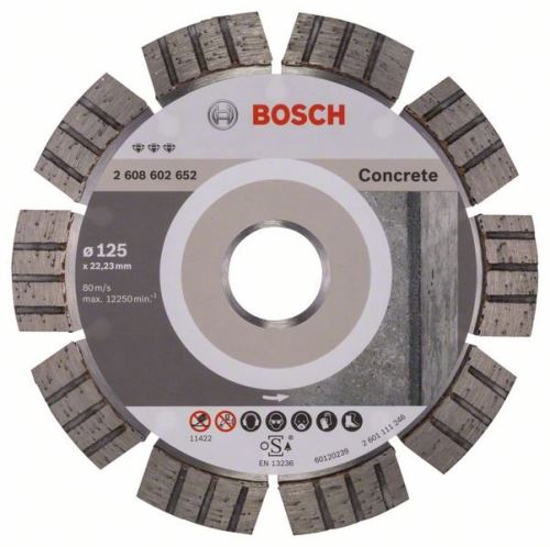 Disc de tăiere cu diamant BOSCH Best for Beton 125 x 22,23 x 2,2 x 12 mm 2608602652