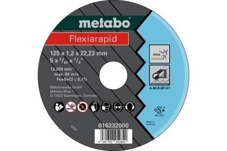 METABO Disc de tăiere Flexiarapid 125x1,2x22,23 mm Inox, TF 41 616232000