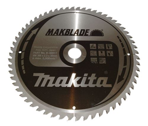 Pânză de ferăstrău pentru lemn MAKITA MAKBLADE 305x2,3x30 mm 60 dinți B-32817