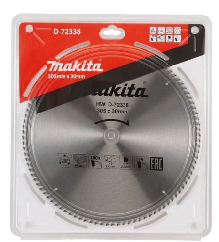 Pânză de ferăstrău MAKITA lemn 305x2,8x30 mm 100 dinți D-72338