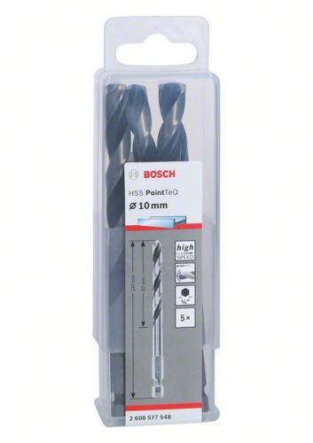 Burghiu BOSCH pentru metal HSS PointTeQ HEX cu tijă în 6 puncte; 10,0 mm 2608577548