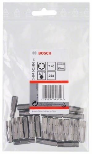 BOSCH Bit de șurubelniță extra dur Extra-Hart T40, 25 mm (25 buc) 2607002500