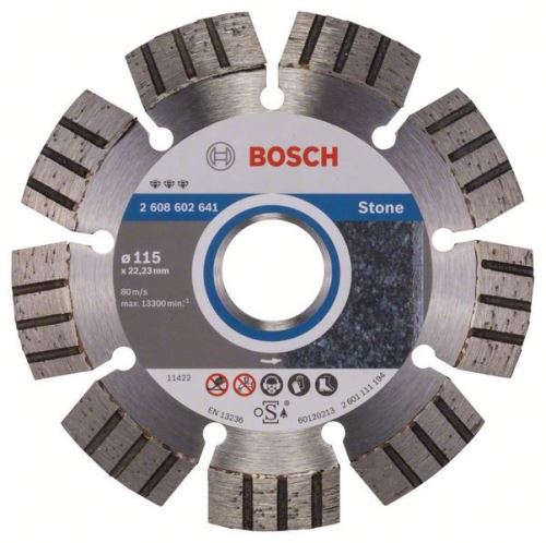 Disc de tăiere cu diamant BOSCH Best for Stone 115 x 22,23 x 2,2 x 12 mm 2608602641