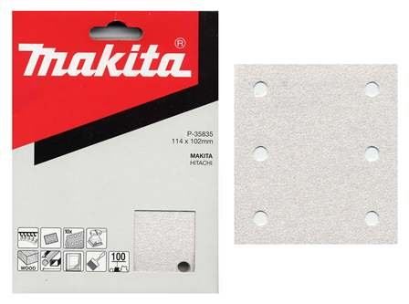 Hârtie abrazivă MAKITA velcro 102x114 mm 6 orificii K150, 10 buc P-35857