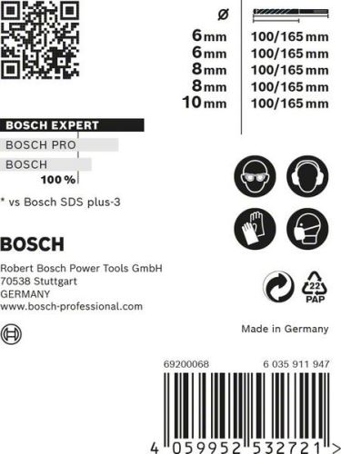 Set BOSCH EXPERT SDS plus-7X 6/6/8/8/10 mm, 5 buc 2608900198