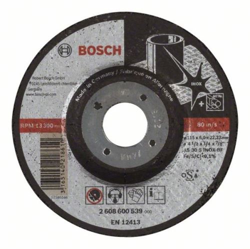 BOSCH Disc de degroșare profilat Expert pentru Inox AS 30 S INOX BF, 115 mm, 6,0 mm 2608600539